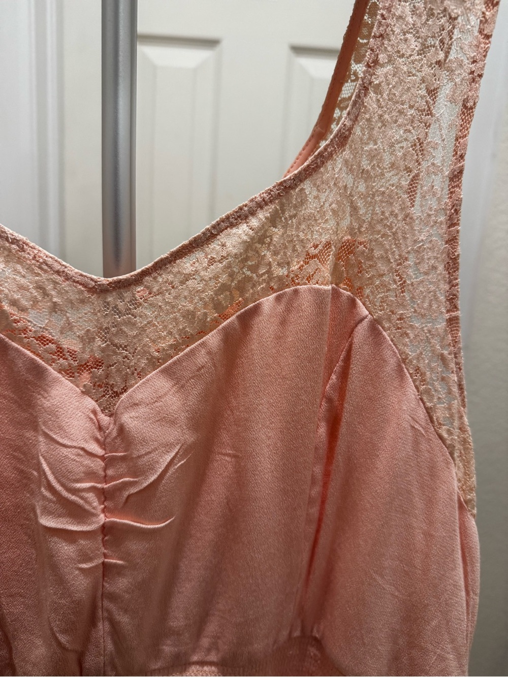 💗 Torrid | Blush Pink High-Low Lace Trim Dress - Picture 4 of 5